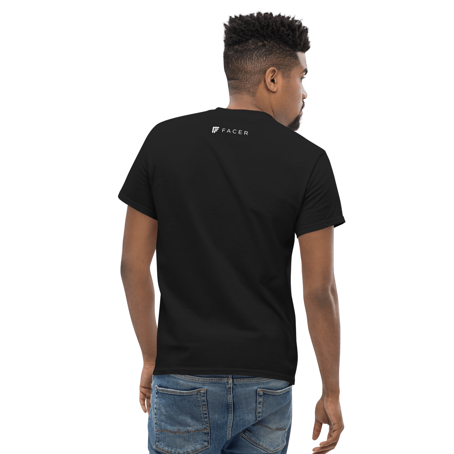 Facer classic T-shirt for men - White logo - Facer Store – Premium Watch Bands for Smartwatches