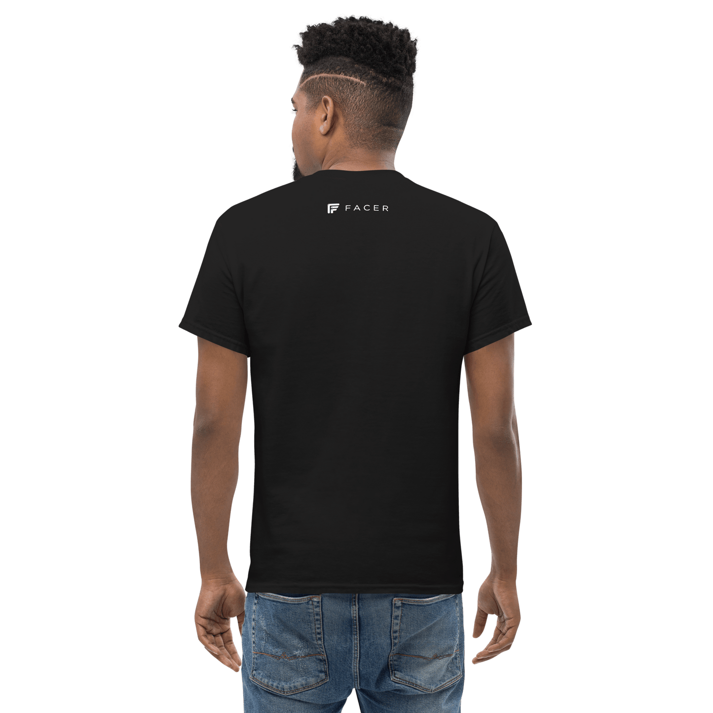 Facer classic T-shirt for men - White logo - Facer Store – Premium Watch Bands for Smartwatches