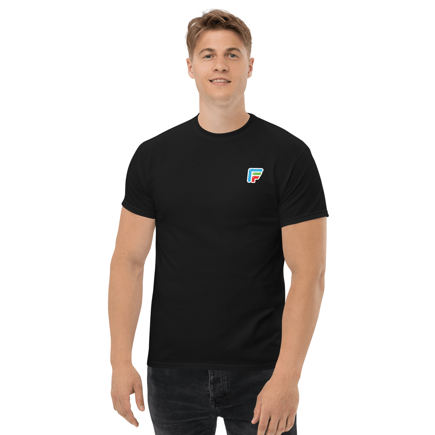 Facer classic T-shirt for men - Small color logo - Facer Store – Premium Watch Bands for Smartwatches