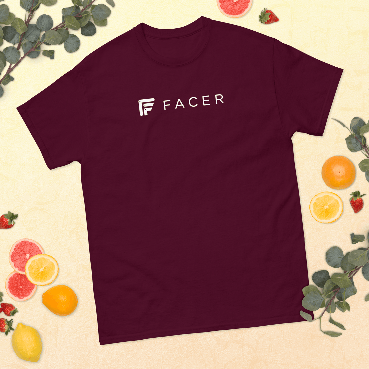 Facer classic T-shirt for men - White logo - Facer Store – Premium Watch Bands for Smartwatches