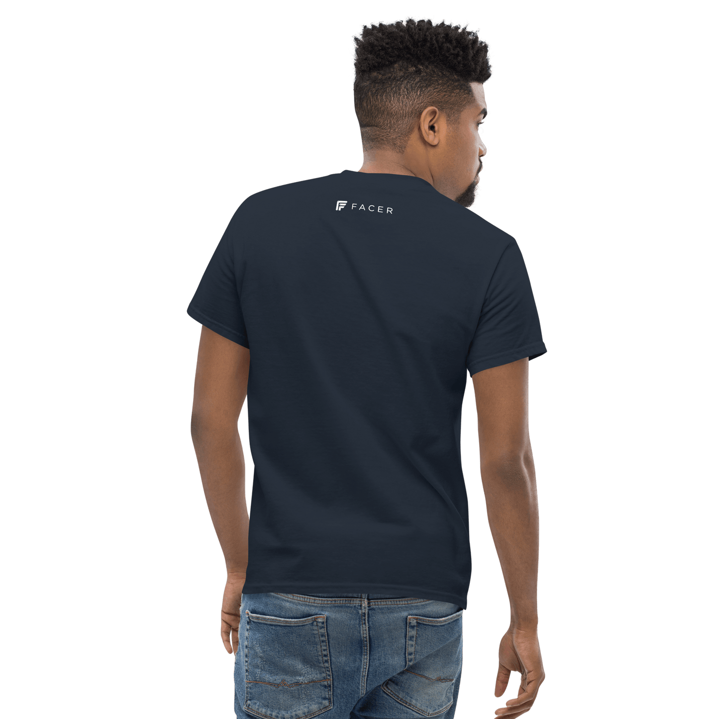 Facer classic T-shirt for men - White logo - Facer Store – Premium Watch Bands for Smartwatches