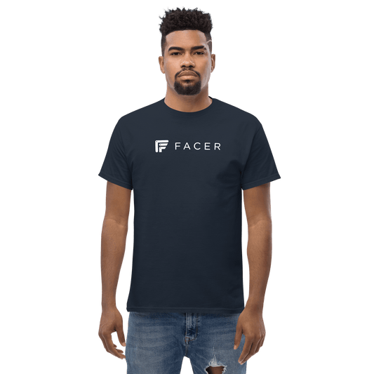 Facer classic T-shirt for men - White logo - Facer Store – Premium Watch Bands for Smartwatches