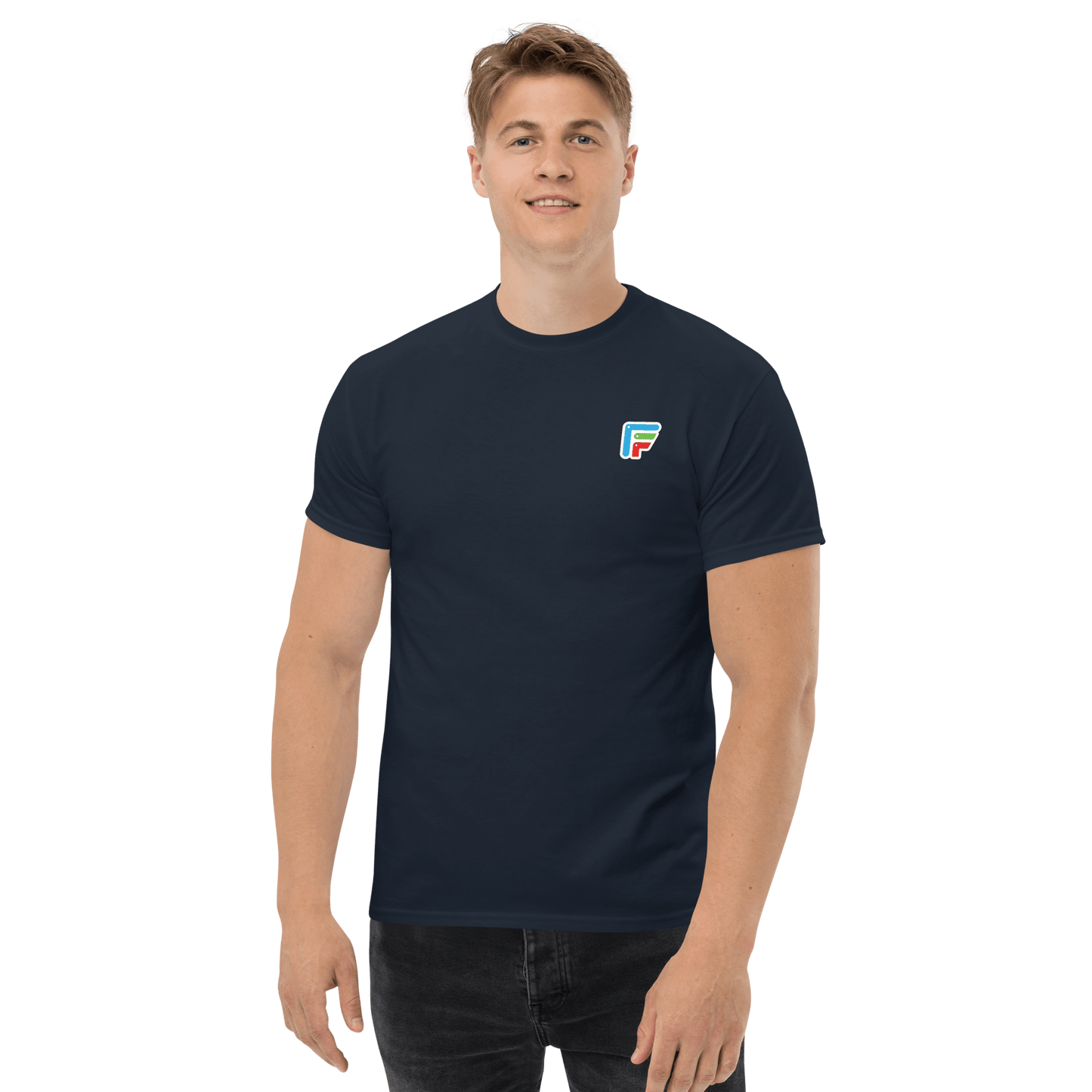 Facer classic T-shirt for men - Small color logo - Facer Store – Premium Watch Bands for Smartwatches