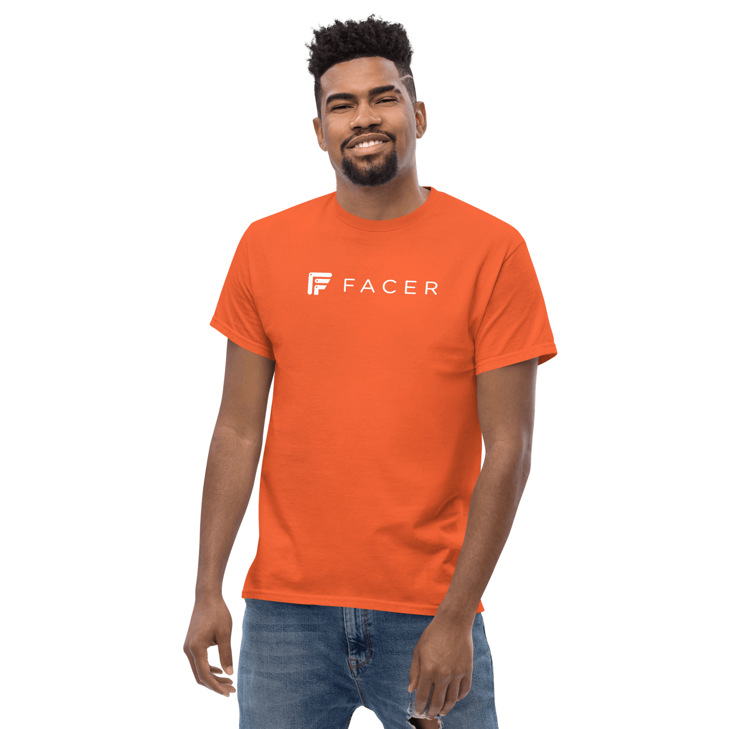 Facer classic T-shirt for men - White logo - Facer Store – Premium Watch Bands for Smartwatches