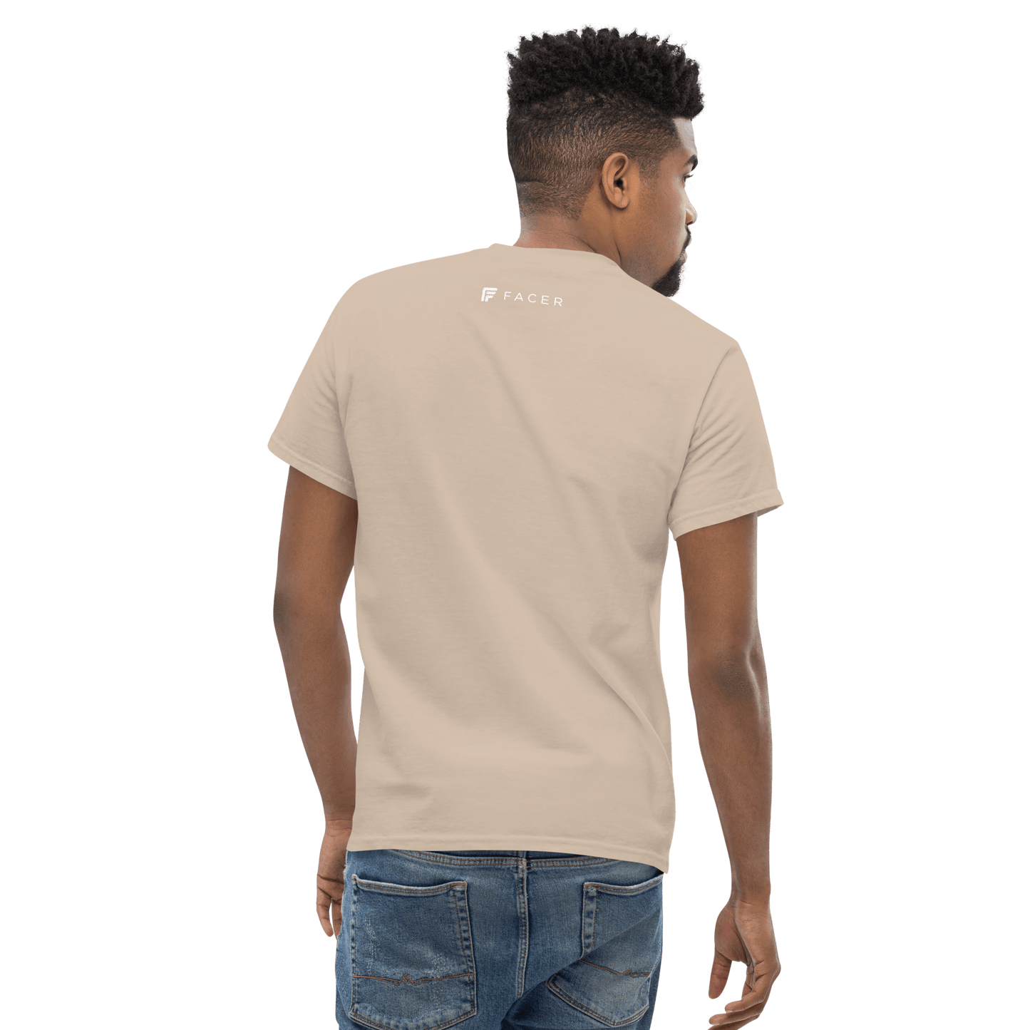 Facer classic T-shirt for men - White logo - Facer Store – Premium Watch Bands for Smartwatches