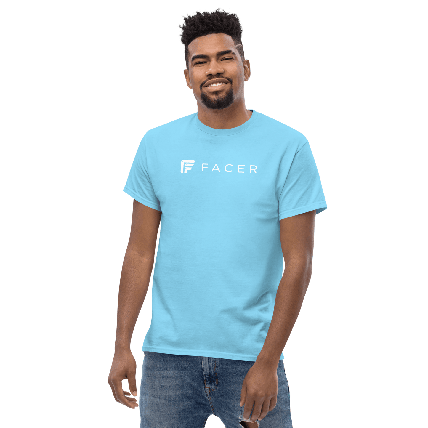 Facer classic T-shirt for men - White logo - Facer Store – Premium Watch Bands for Smartwatches