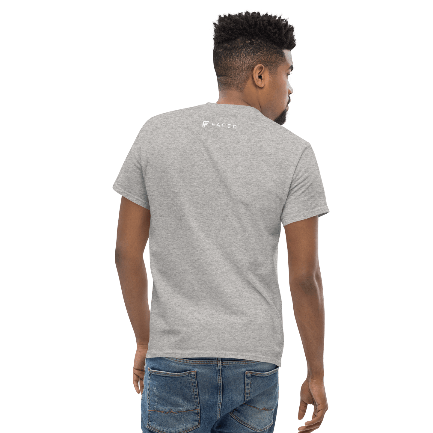 Facer classic T-shirt for men - White logo - Facer Store – Premium Watch Bands for Smartwatches