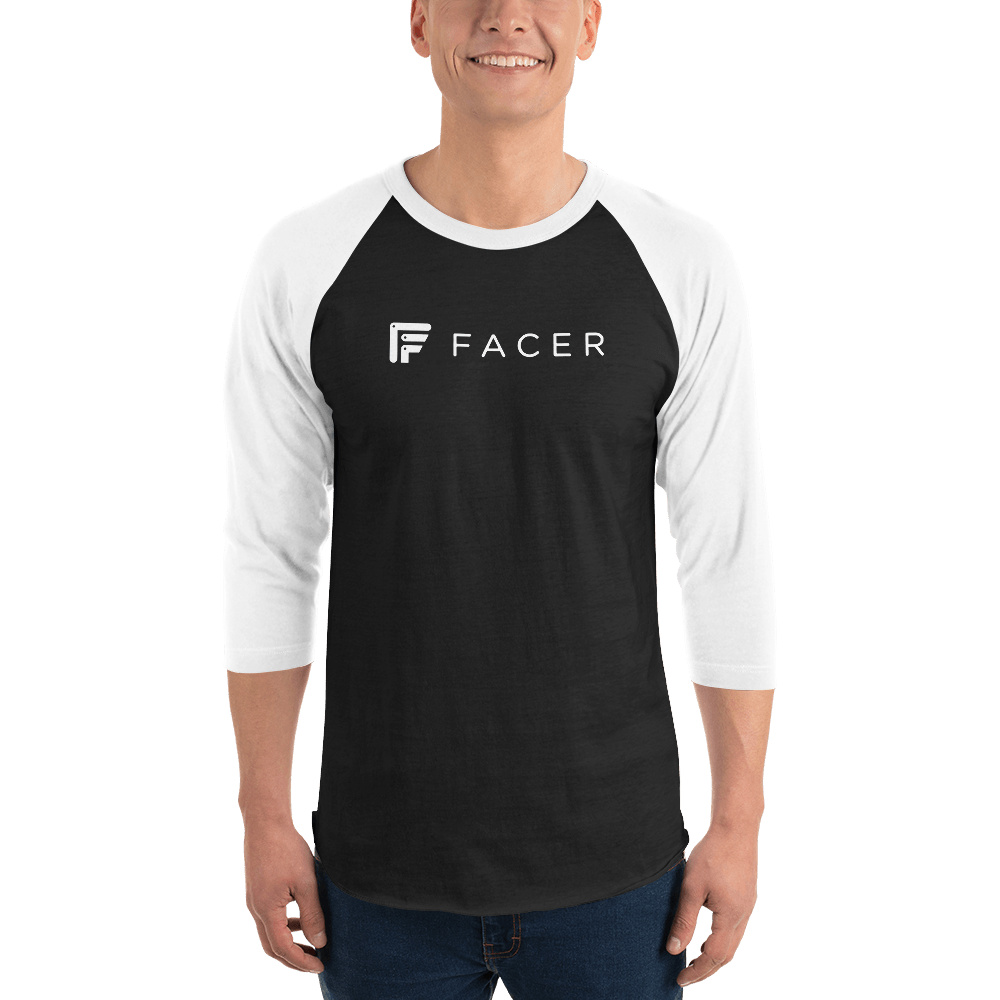 Facer 3/4 sleeve raglan shirt - White logo - Facer Store – Premium Watch Bands for Smartwatches