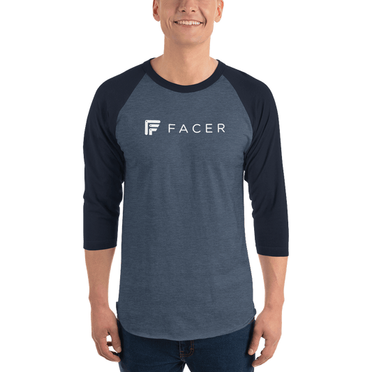 Facer 3/4 sleeve raglan shirt - White logo - Facer Store – Premium Watch Bands for Smartwatches