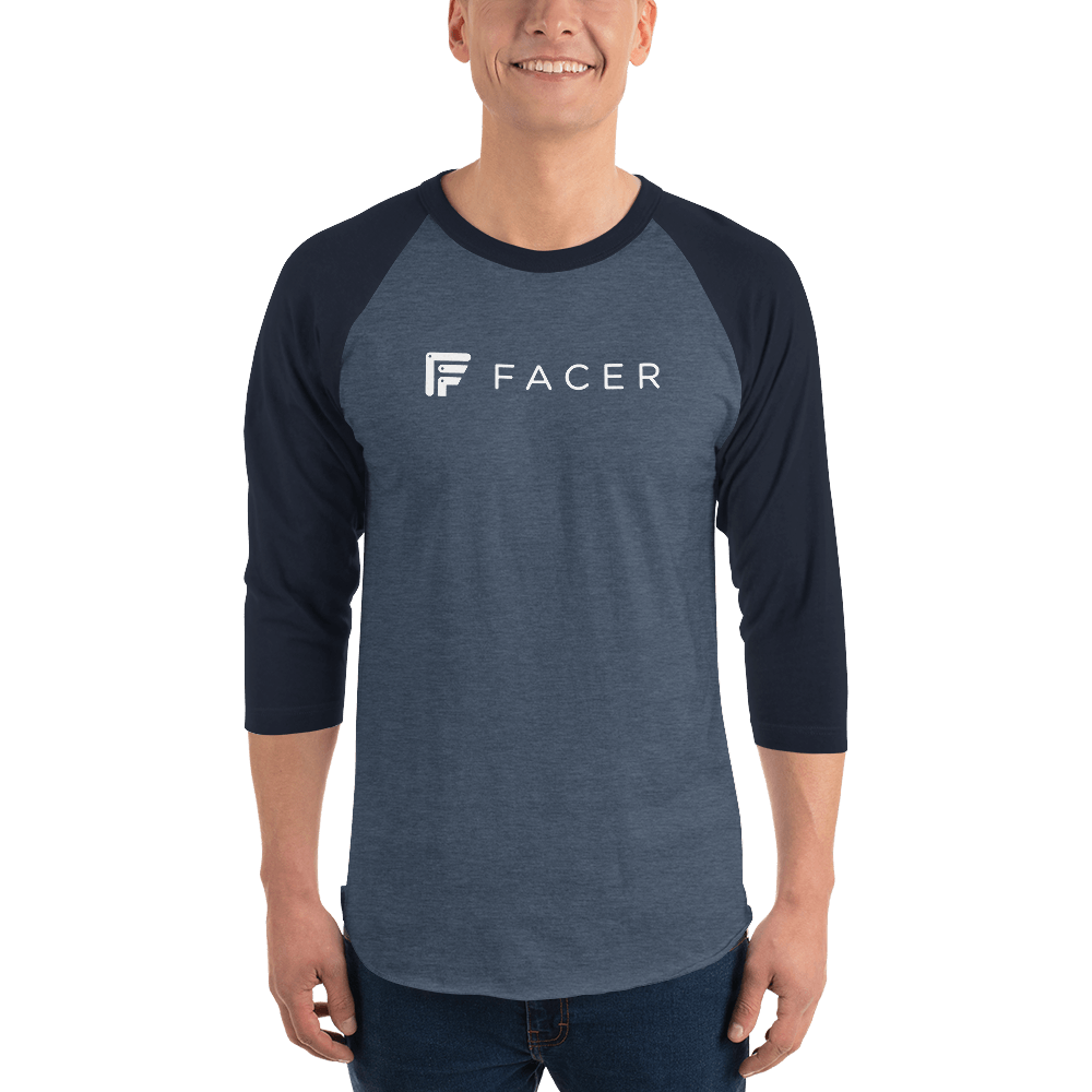 Facer 3/4 sleeve raglan shirt - White logo - Facer Store – Premium Watch Bands for Smartwatches