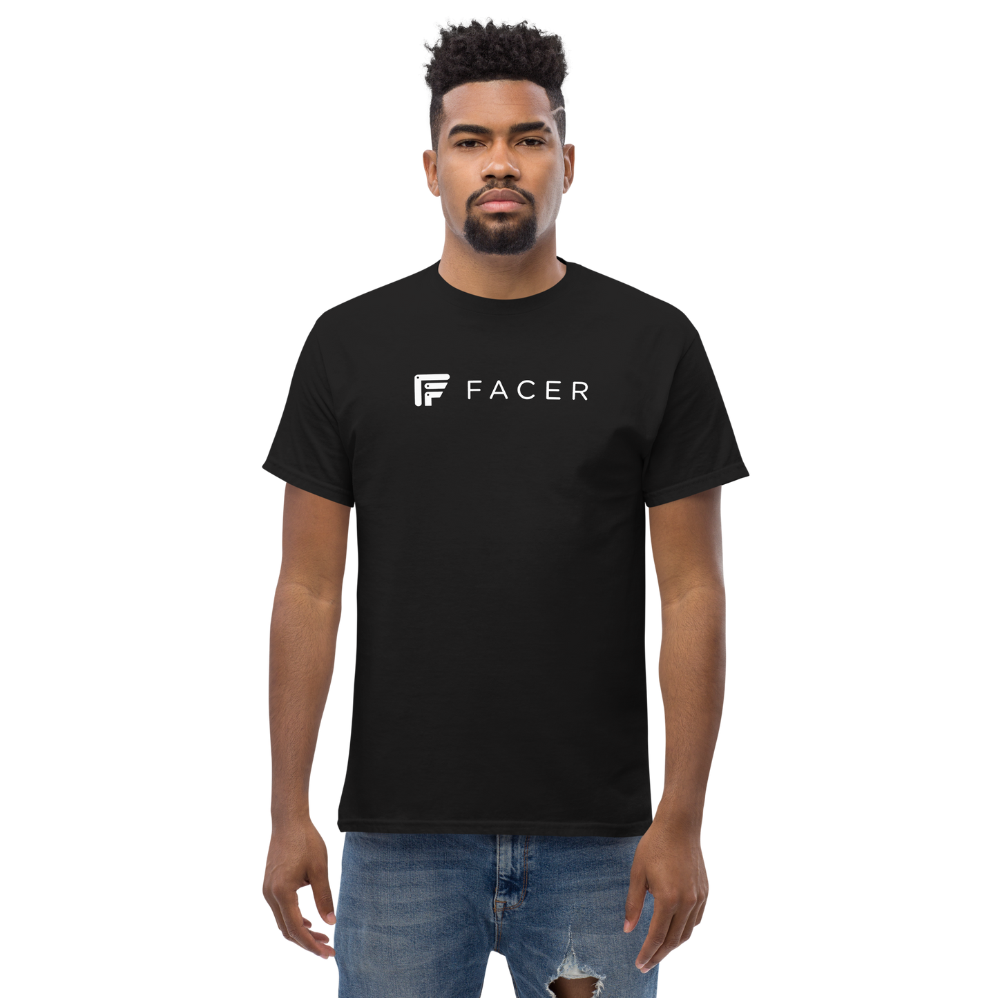 Facer classic T-shirt for men - White logo