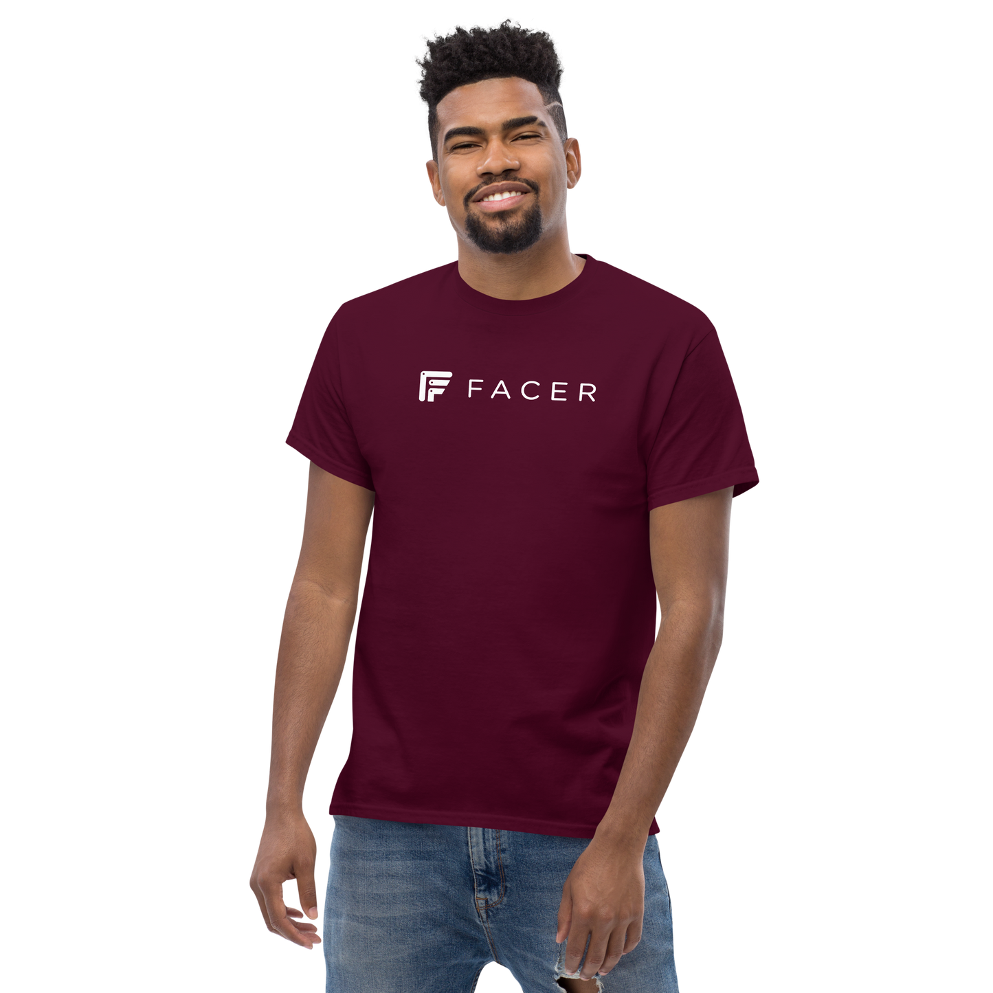 Facer classic T-shirt for men - White logo