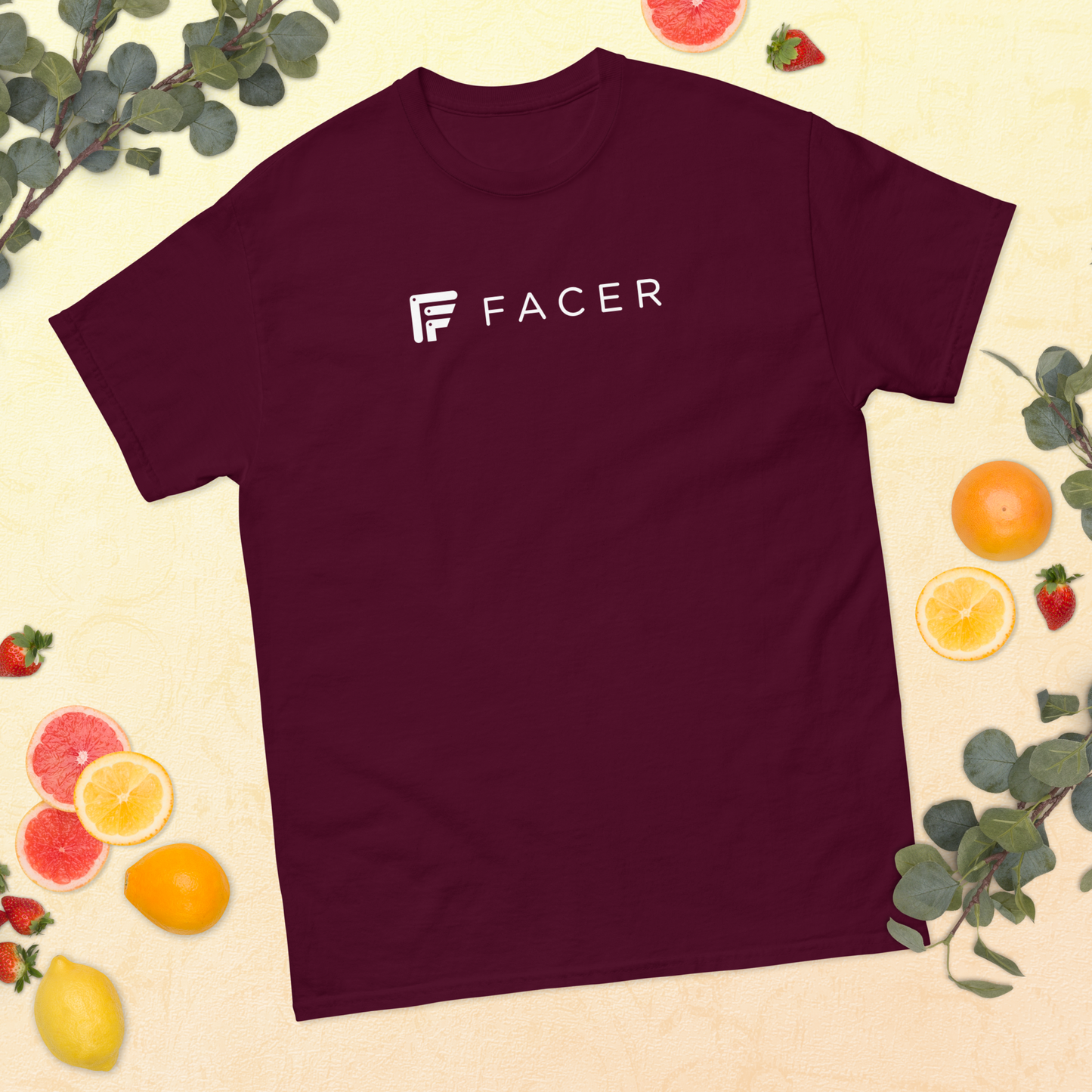 Facer classic T-shirt for men - White logo