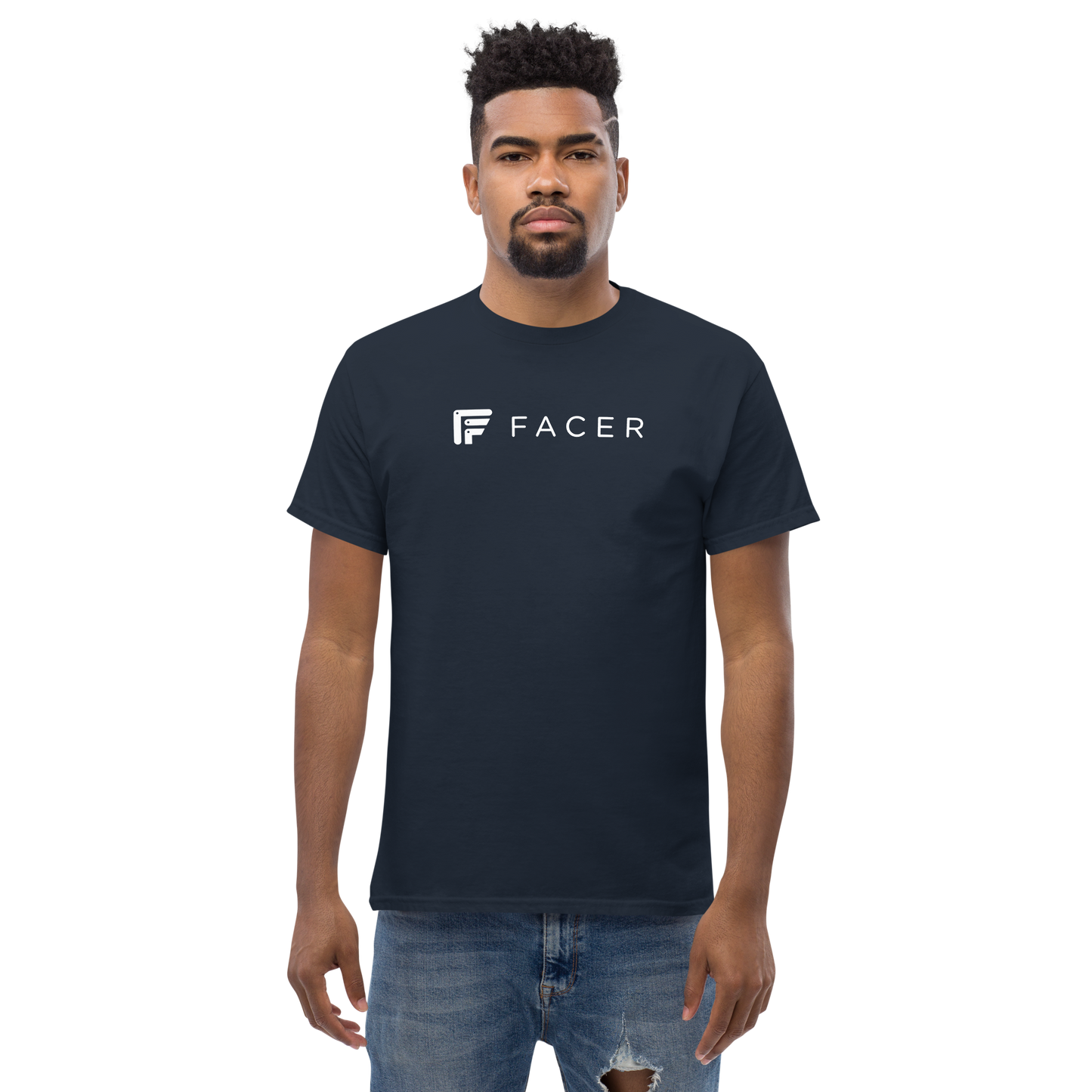 Facer classic T-shirt for men - White logo