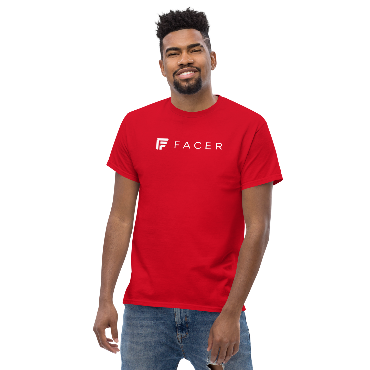 Facer classic T-shirt for men - White logo