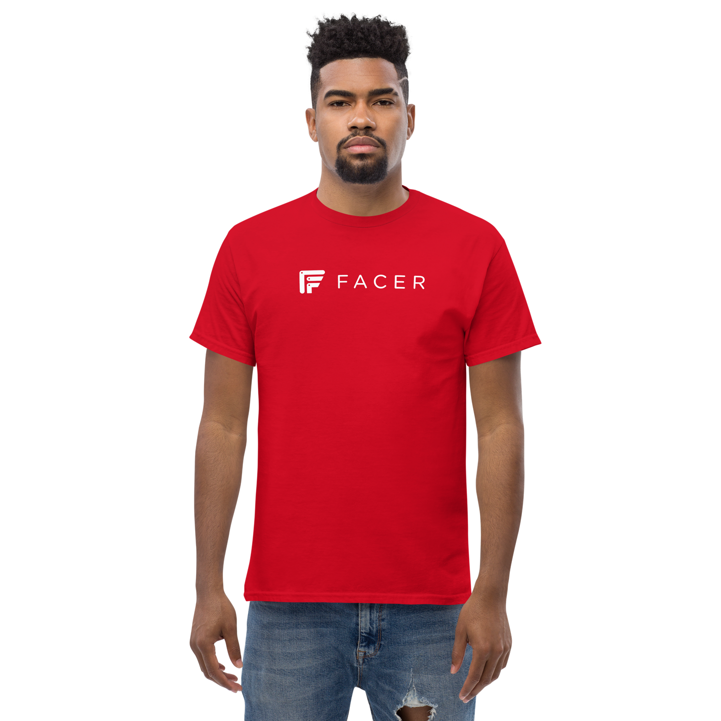 Facer classic T-shirt for men - White logo