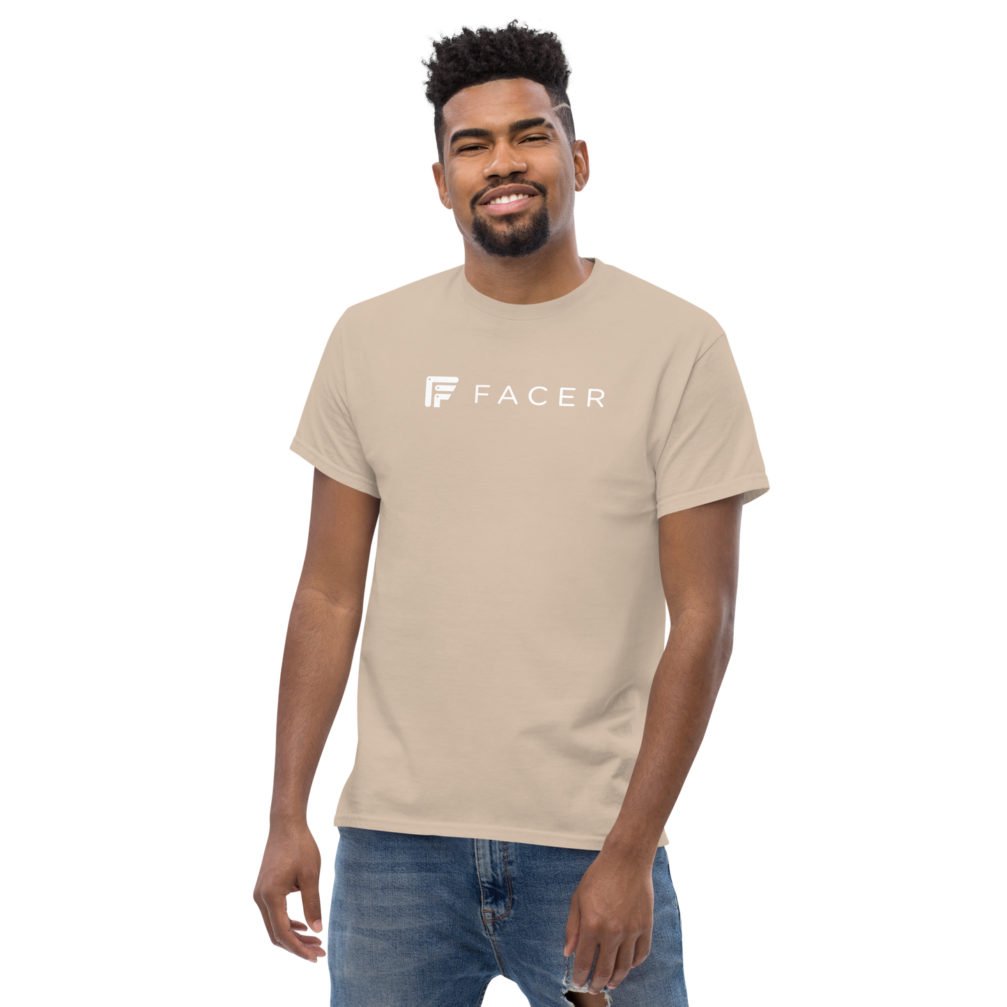 Facer classic T-shirt for men - White logo