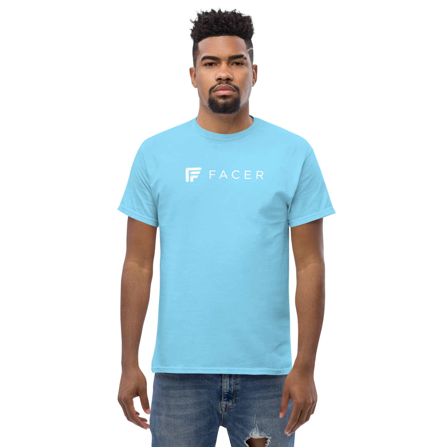 Facer classic T-shirt for men - White logo