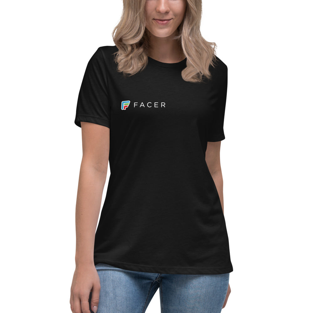 Facer Black Womens T-Shirt