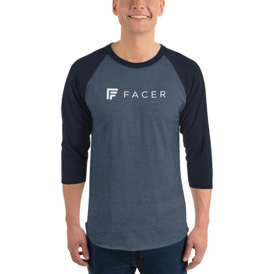 Facer 3/4 sleeve raglan shirt - White logo